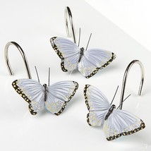 Hand Crafted Set of 12 Shower Curtain Hooks Butterflies Peggy Harris Hom... - $19.75