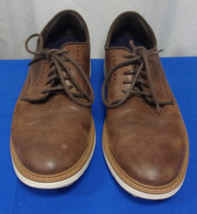 DESIGNER COLE HAAN LACE UP CASUAL WORK OXFORD DRESS BROWN SHOES SIZE 9M - $29.13