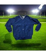 Vintage Nike Pullover Windbreaker Jacket Men Size LT Navy Blue Center Sw... - $783.28 MXN