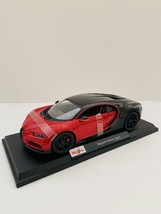 Maisto Bugatti Chiron Sport 1:18 Diecast Dark Red and Black Car Figure - £47.66 GBP