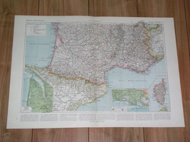 1925 Vintage Map Of Southern France / Provence French Riviera - £14.26 GBP