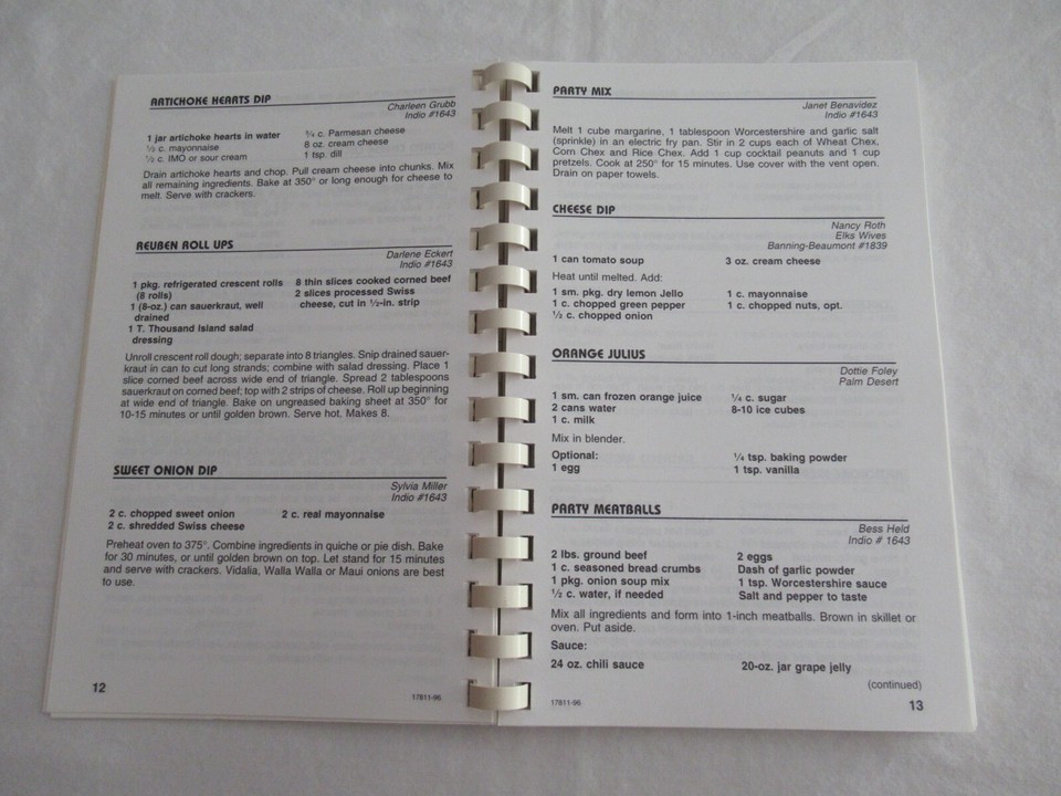 Vintage Cookbook Recipes Spiral Bound Dateland Does Ladies Auxiliary 25th 1996 Item image 7
