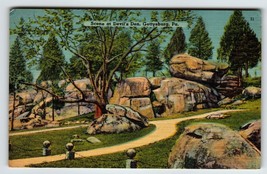 Devils Den Ledge Round Top Gettysburg Pennsylvania Linen Postcard Unposted - £6.96 GBP