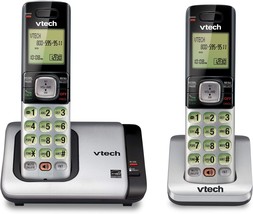 Silver 2-Handset Expandable Cordless Phone From Vtech Cs6719-2 With Caller - $50.97