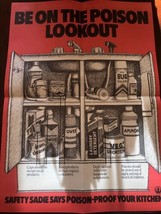 Be On The Poison Lookout, Vintage ( Original) 1950s-1960s poster - £55.22 GBP