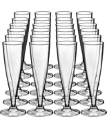 DecorRack 24 Champagne Flute, Disposable Plastic Wine Glasses, Perfect for Outdo - £35.01 GBP