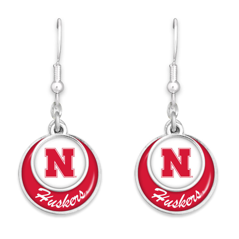 55427 Nebraska Cornhuskers Stacked Disk Earrings
