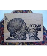 Gumbo Graphics Native American Indian With Binoculars Rubber Stamp Wood ... - £19.80 GBP