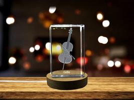 LED Base included | Cello 3D Engraved Crystal 3D Engraved Crystal Keepsake/Gift - £31.46 GBP+
