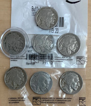 Indian Head/Buffalo Nickel 1928-1937 Set of 7 - £14.77 GBP