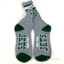 New York Jets NFL Football Adult Large 4 Stripes Deuce Crew Socks Dark G... - $14.75