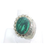 Natural MALACHITE RING set in STERLING Silver - Size 11 - BIG and BOLD -... - £88.35 GBP