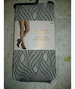 Mixit Women&#39;s Tights Size S/M Wavy Leaf Texture Tights Gray 1 Pair NEW - $23.86 CAD