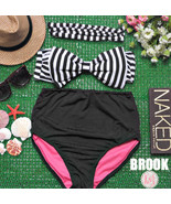 Brook - Retro Vintage Pin Up Bow Bandeau High Waist Bikini Swimwear Swim... - £26.06 GBP