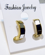Huggie Earrings, 14K Yellow Gold Bonded to Stainless Steel, Snap Closure... - $0.00 MXN