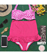 Bayley - Retro Vintage Pin Up Pink Peplum High Waist Bikini Swimwear Swi... - £27.64 GBP