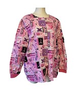 Scrub HQ Women&#39;s Breast Cancer Uniform Scrub Top Size Medium Long Sleeve... - £15.48 GBP