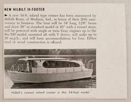 1950 Magazine Photo Hilbilt 34&#39; Inland Type Cruiser Boats Madison,IN - £6.78 GBP