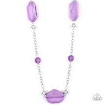 Paparazzi Crystal Charm Purple Necklace - New - £3.58 GBP
