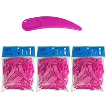 300Pcs Pink Curved Boomerang Plastic Makeup Cosmetic Spatula Scoop - £31.84 GBP