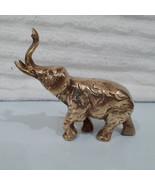 Vintage Standing Brass Elephant With Trunk In the Up Position - £19.57 GBP