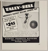 1951 Print Ad Tally-Bell Toy Basketball Sets Midwest Metal Stamping Kellogg,Iowa - £7.17 GBP