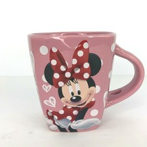 Disney Mug by Jerry Leigh Minnie Mouse Pink Coffee Tea Cup Red Bow  - £23.69 GBP