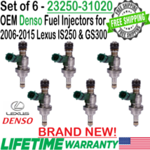 NEW OEM Denso x6 Fuel Injectors for 2006-2015 Lexus IS250 2.5L V6, GS300 3.0L V6 - £545.12 GBP