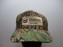 VTG Chevron Oil Lubricants Adjustable Camo Hat Snapback Trucker Embroidered Cap - £20.23 GBP