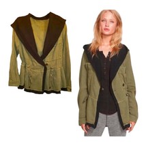 Free People Slouchy Jacket X Small 0 2 Olive Fleece Interior Drawcord Waist NWT - £73.31 GBP