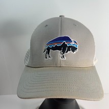 Patagonia Fitz Roy Bison Buffalo Mesh Snap Back Trucker Cap Hat (READ) - £9.10 GBP