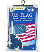 Annin 002215R Nylon Patriotic US Flag Fade Resistant, 4 ft. x 6 ft. - £49.42 GBP