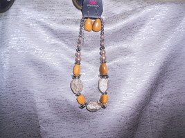 Paparazzi Necklace &amp; Earring Set (New) Chunky Brown Glaze #905 - £6.90 GBP