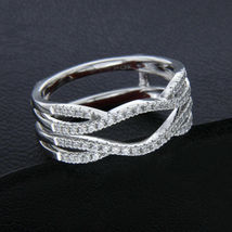 1.35CT Round Cut Diamond Engagement Wedding Enhancer Ring In 14k White Gold Over - £67.25 GBP