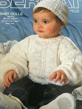 Bernat Baby Pullover Sweater and Hat Knitting Pattern 621 Vintage 1980s ... - $4.99