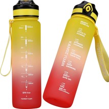 Motivational Water Bottle with Time Marker 32oz Infuser Water Bottle Tri... - $24.80