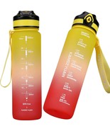Motivational Water Bottle with Time Marker 32oz Infuser Water Bottle Tri... - £19.59 GBP