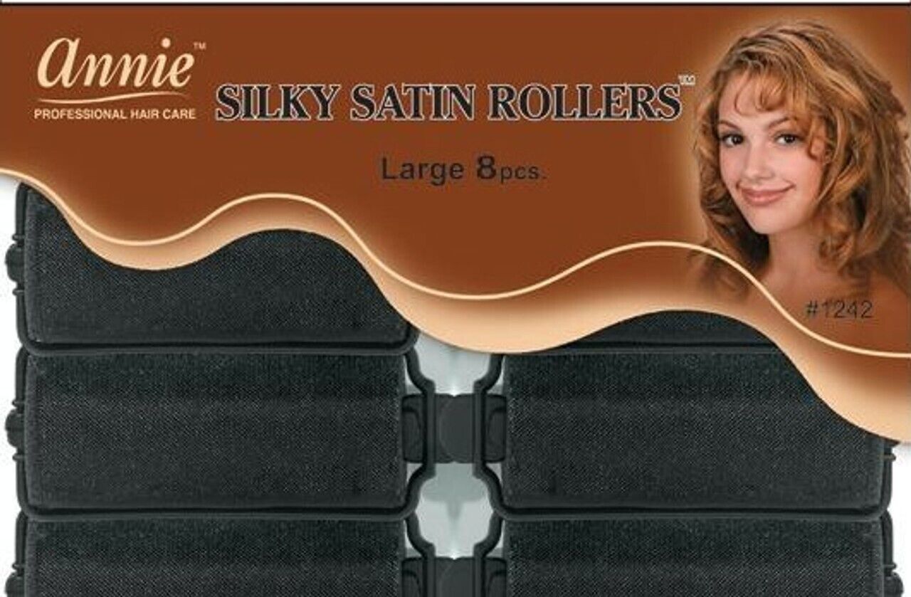 Annie Silky Satin Rollers (LG) 1 1/4&quot; 8CT - $4.49