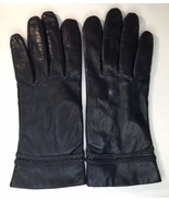 Vintage Grando Thinsulate Black Gloves Sz 8 Lined in Red Insulated - $12.00