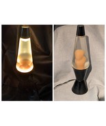 Vintage 1990&#39;s Midnight Black Lava Lite Lava Lamp Clear Liquid Orange Lava - $1,647.10 MXN