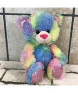Russ Berrie Jewel Teddy Bear #512 Rainbow Shaggy Shimmer Stuffed Animal Toy - £11.64 GBP