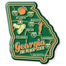 Georgia the peach State Premium Map Fridge Magnet - £5.40 GBP