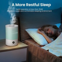 Ultrasonic Humidifiers For Bedroom Large Room Office Cool Mist Air Humid... - £48.48 GBP
