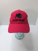 Bush Hog Trucker Hat Red White Mesh Embroidered Adjustable Snapback Cap  - £15.56 GBP