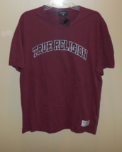 True Religion Ivy League Short Sleeve Tee T-Shirt Mens Large Burgundy New - £20.67 GBP