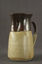 Vintage S Kasey Studio Art Pottery Pitcher Two Tone Brown Speckled Glaze... - $27.38