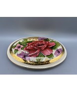 Vintage Painted Decorative Oval Floral Ceramic Music Box - $162.69 MXN