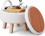 Wimarsbon Storage Ottoman, Contemporary Round Footrest With Cushioned Seat, - $55.97
