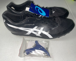 Asics Hyper LD 6 Track Shoes 1091A019 Size 13 Black/White w/SPIKES &amp; KEY - £15.81 GBP