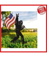 Patriotic Bigfoot Garden Stakes: Handcrafted Metal Decor for Yard Art - $41.57